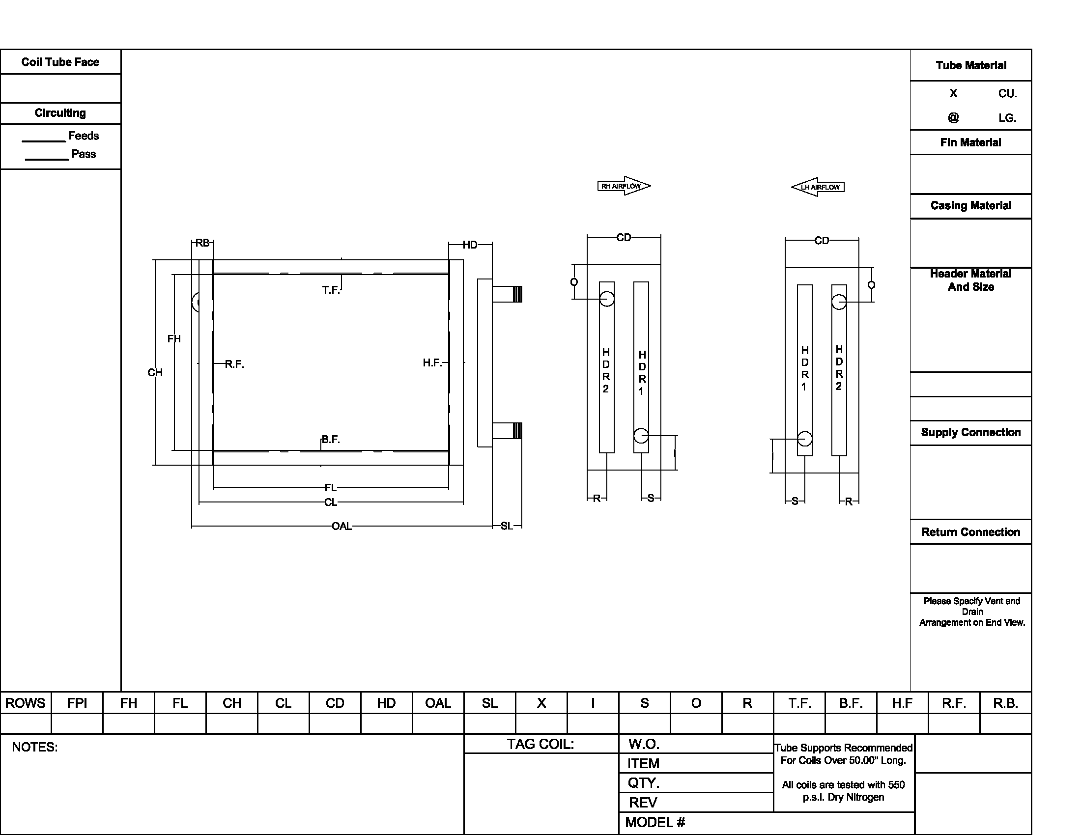 Water Coil Assembly Drawing